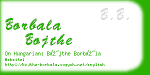 borbala bojthe business card
